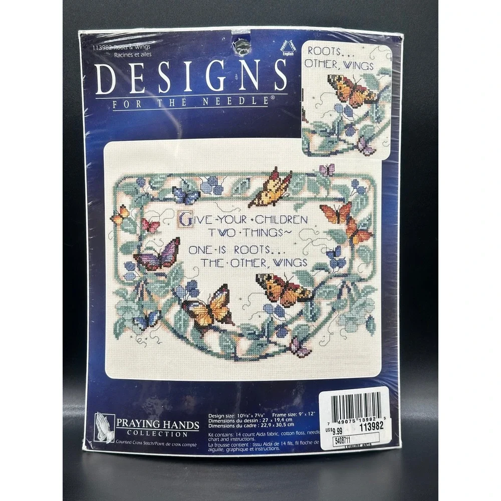 Vintage‎ Designs for the Needle Cross Stitch Kit Roots Wings Butterfly Sampler